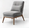 Cedar 8 sample armchair in light gray upholstery.